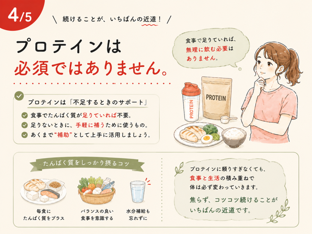 筋トレ初心者が無理のない回数・重量・ペースで続けるポイントを紹介するイラスト
