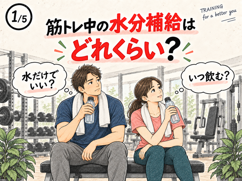 筋トレ中の水分補給はどれくらい？量とタイミングを解説